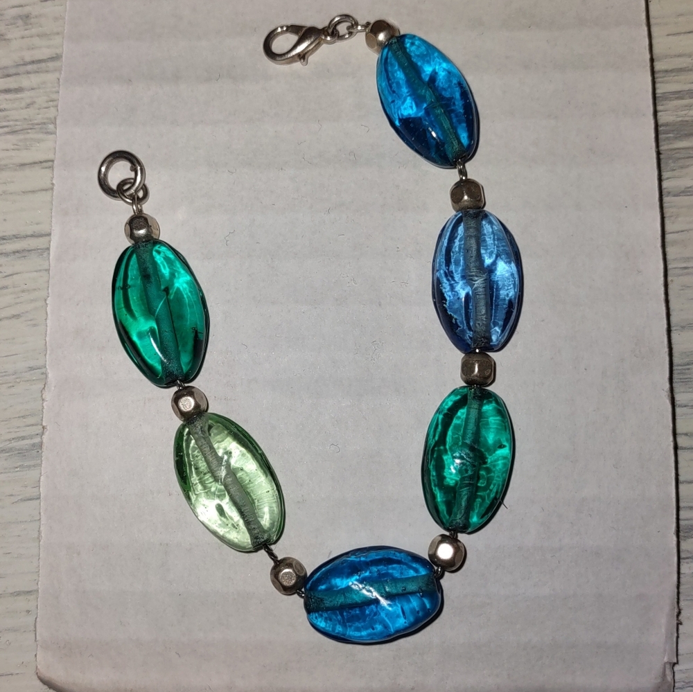 Hues of Blues Glass Bead Bracelet